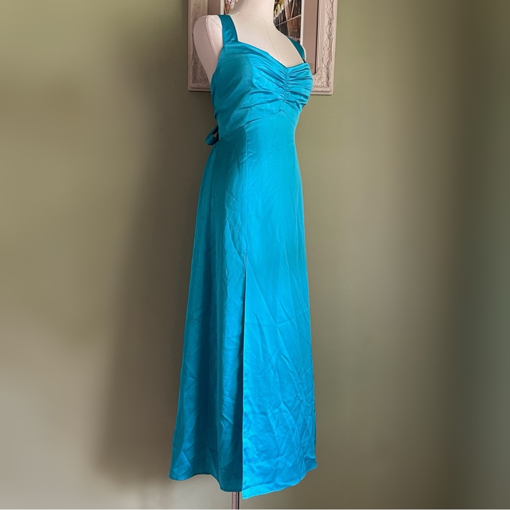 Show Me Your Mumu Mina Midi Lace Back Slit Dress, Size Small.